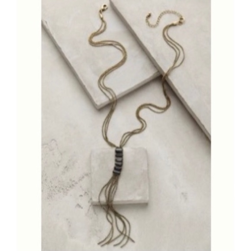 New Anthropologie Gold and Black Necklace